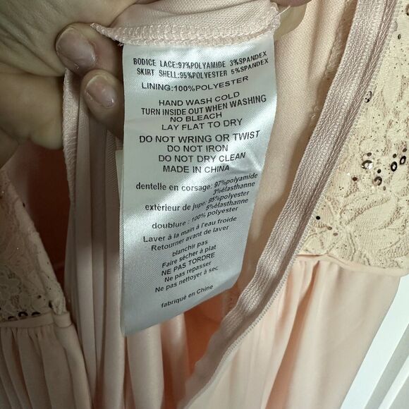 DB Studios Pink Formal Dress Sequin Size 18 David's Bridal Long - Picture 8 of 10